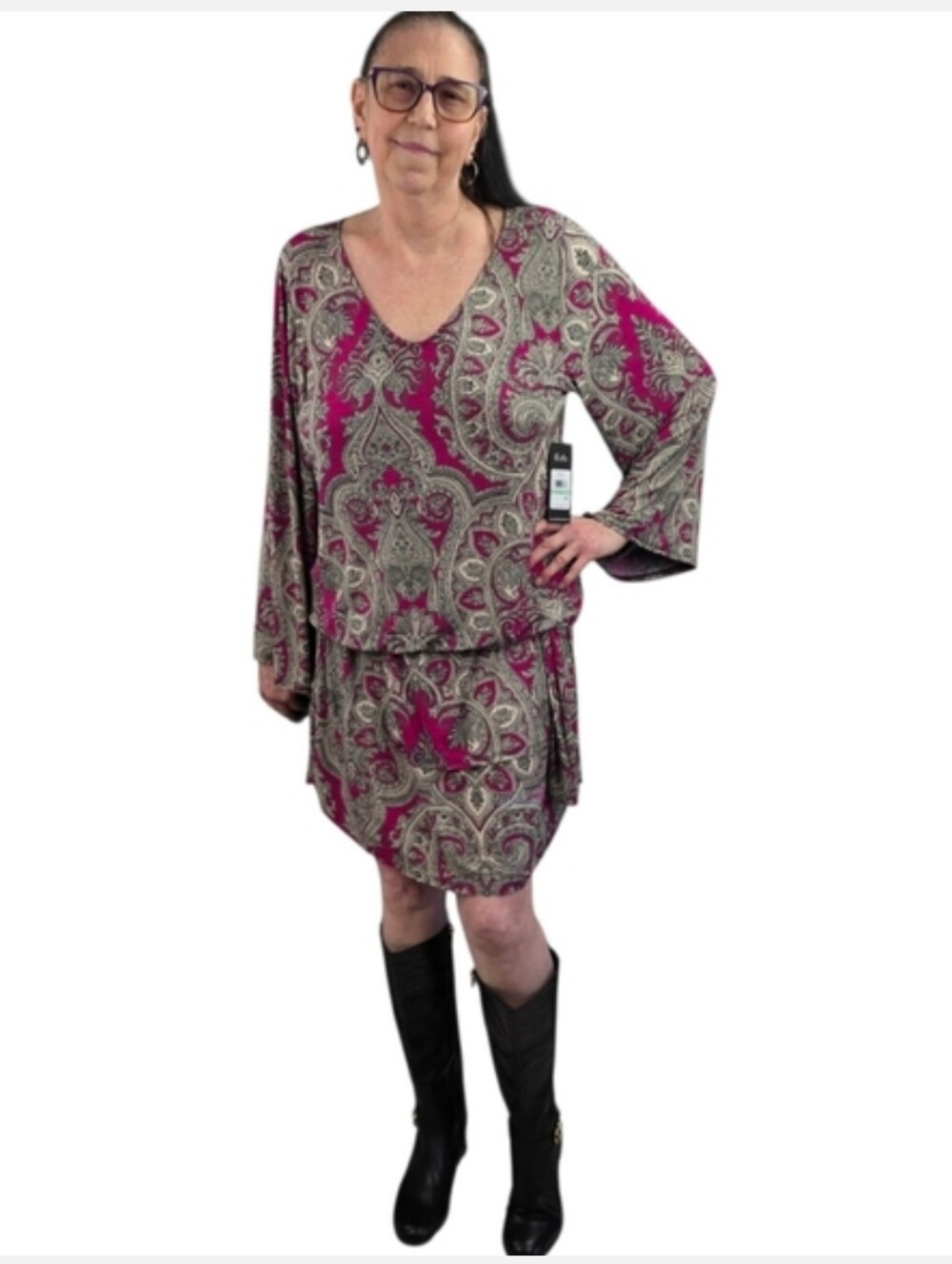Karl Lagerfeld Paisley Dress, Rare, Hard To Find! - Picture 6 of 16